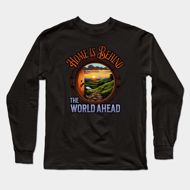 Home is Behind - The World Ahead - Round Door - Fantasy Long Sleeve T-Shirt by Fenay-Designs